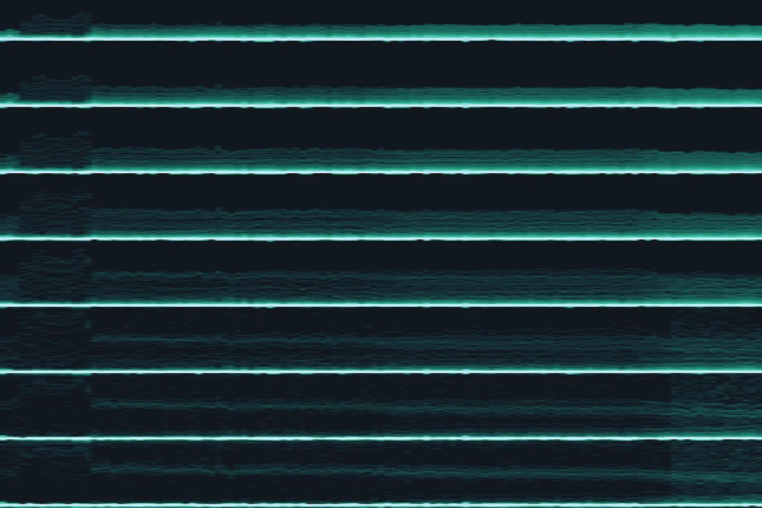 Horizontal bands: lattice planes in atom positions over time