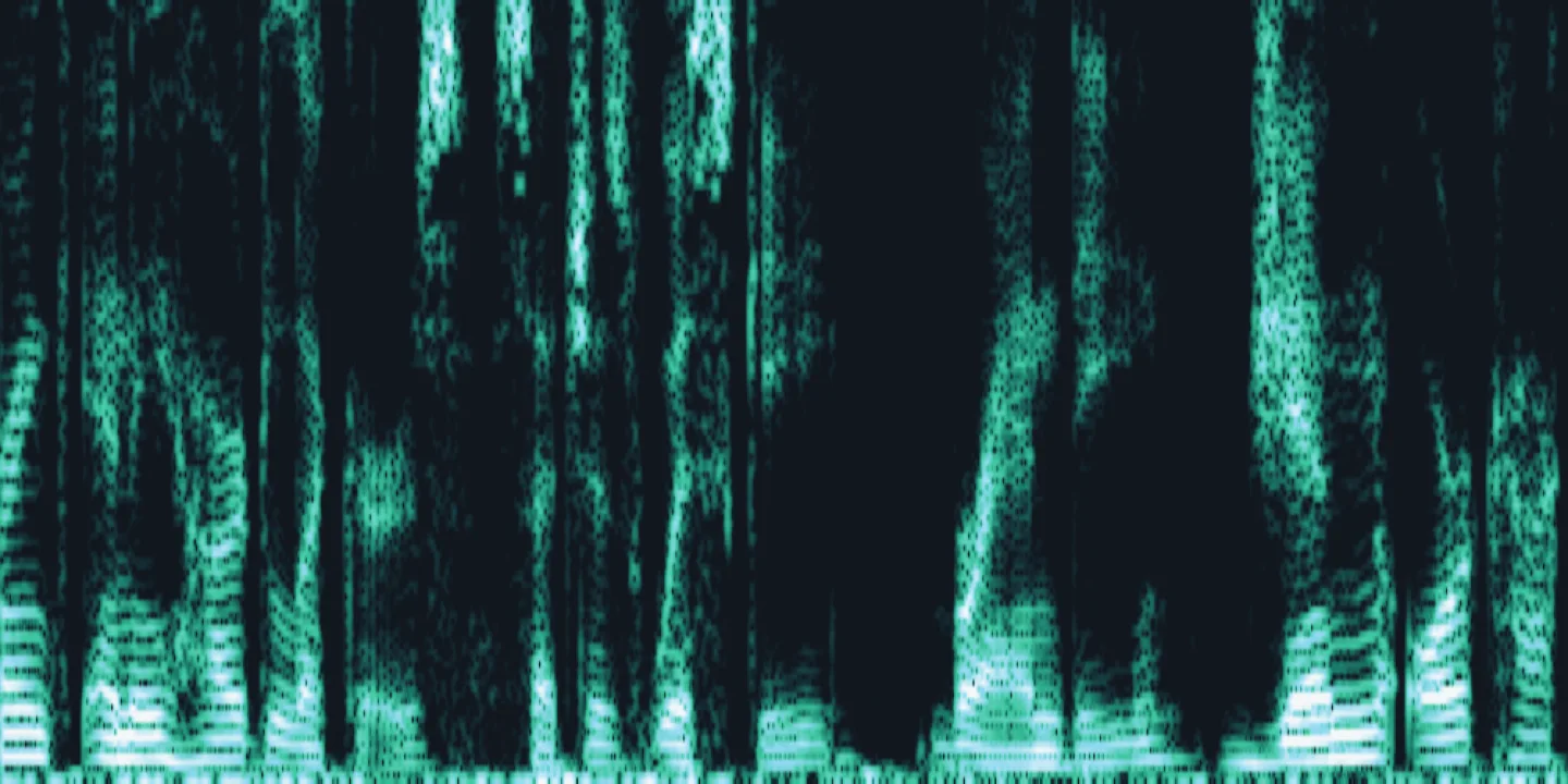 Speech spectrogram with harmonic bands